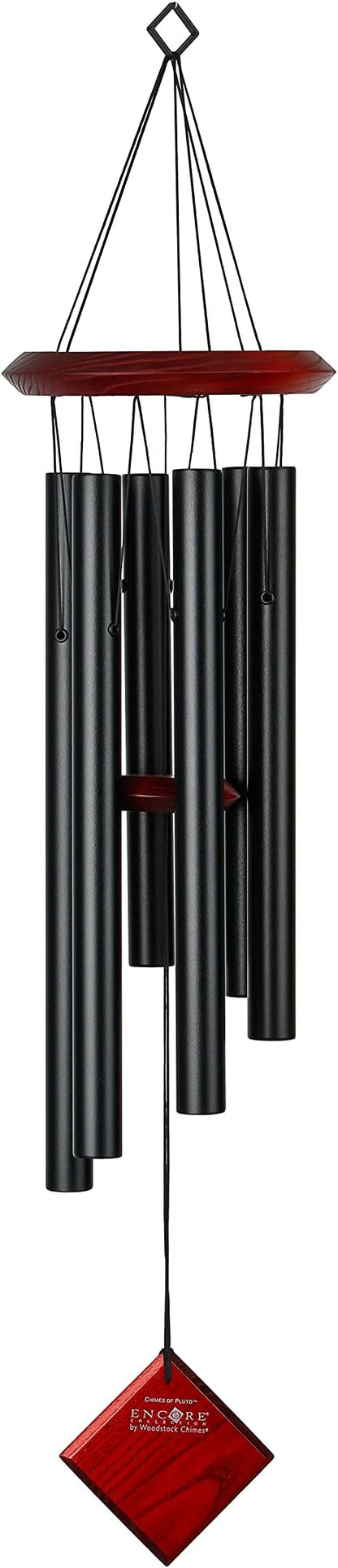 Woodstock Chimes Pluto Wind Chime for Outside 27" Black Small, Light Airy Sound for Outdoor Garden, Patio, Porch Decor, Encore Collection DCK27