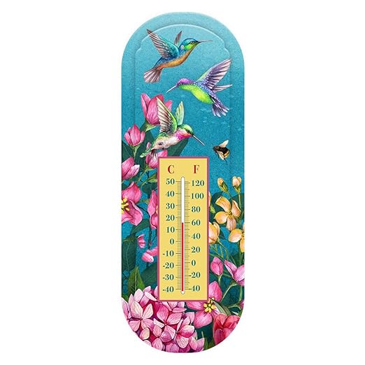 Briarwood Lane Springtime Hummingbirds Metal Thermometer