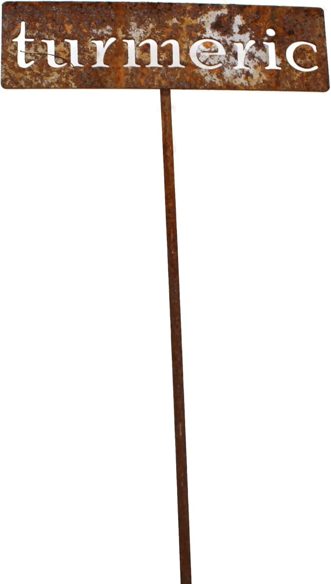 Classic Metal Garden Markers 19 Inches Tall (turmeric, Naturally Rusted)