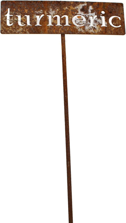 Classic Metal Garden Markers 19 Inches Tall (turmeric, Naturally Rusted)