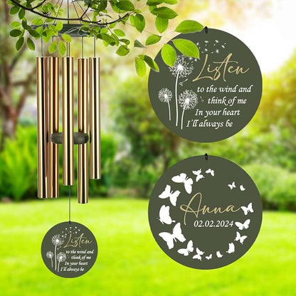 ASTARIN Memorial Butterfly 36" Wind Chimes, Personalized Name Sympathy Wind Chime, in Memory of Loss Mom Loved One, Large Deep Tone Bereavement Windchimes for Clearance(Produced in USA)
