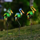 3Pcs Pelican Decorative Garden Stakes, 56.5''H Waterproof Glow in The Dark Metal Yard Decor,Luminous Spring Decorative Garden Stakes for Lawn Patio Pathway