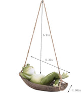 Frog Statues for Garden Outdoors Hanging Sleeping Frog Sculptures Swing Home Décor