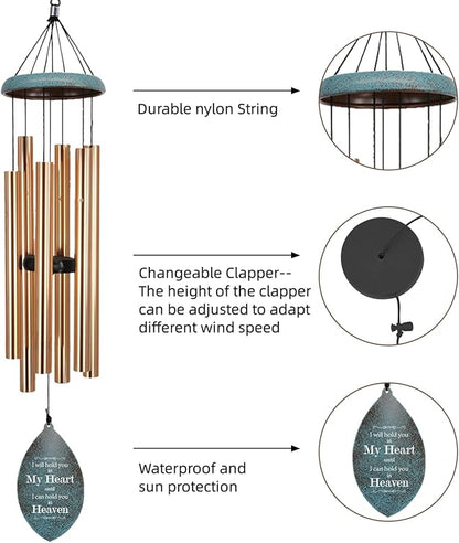 ASTARIN Personalized Wind Chimes for Outside Deep Tone,Customized Windchime Outdoors, Chimes for Outdoors,Sympathy Wind Chimes Memorial for Mom Dad，All Metal Wind Chime