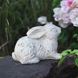 Garden Rabbit Statue Cement Bunny Decor Easter Bunny Figurines for Home Outdoor Garden Statues Cement Sculpture for Yard Patio Lawn Ornament, White