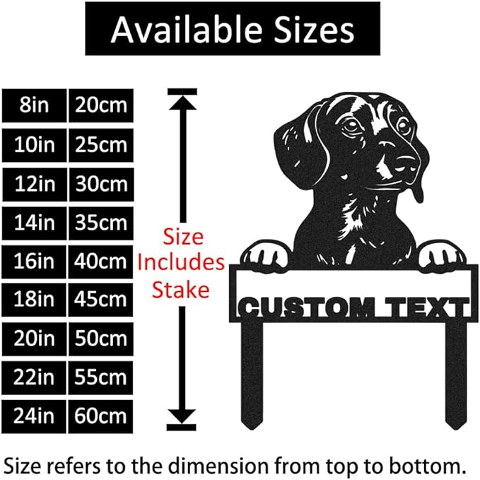 Custom Dachshund Dog Metal Garden Sign Decor for Outside | Personalized Dachshund Garden Stake Yard Sign | Customized Pet Dog House Decor Welcome Name Signs Lawn Decorations