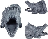 Crocodile Sculpture Gutter Diverter Rain,Deco Gutter Extension Downspout,Eco-Friendly Resin Statues Gutter Extender Diverter,Splash Block, Perfect Rain Gutter Downspout Extension for 3"x4" Downspouts