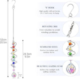 H&D HYALINE & DORA 5 Pack Sun Catchers Crystal Suncatchers for Windows Hanging Gazing Ball Spiral Tail Wind Spinners for Yard and Garden Indoor Home Decor