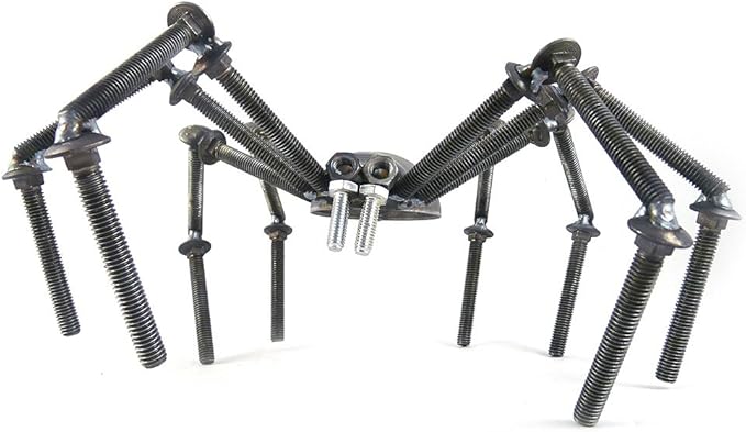 Recycled Metal Garden Art Spider/Tarantula Sculpture, Standing or Hanging, 12"