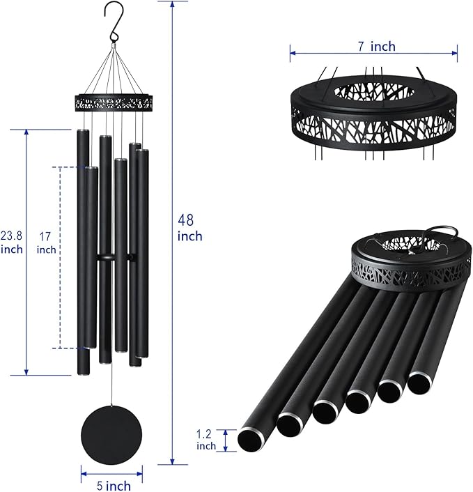 Extra Large Wind Chimes for Outside Deep Tone, Sympathy Memorial Gifts for Loss of Loved one,48" Church Wind Chime Outdoor Clearance,Hanging Decor for Garden,Yard,Patio and Lawn