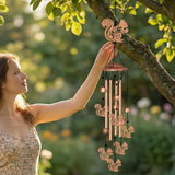 Wind Chimes for Outside, Squirrel Style Waterproof Aluminum Windchimes Suitable for Outdoor Garden Patio Porch Decor, Unique 33“ Metal Memorial Wind Chimes Friendship Gifts for Women