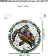 Colorful Turtles Stained Glass Window Hangings with Chain – Acrylic Turtle Ornament for Garden, Patio and Indoor Decor, Housewarming Gift for Mom, Grandma and Marine Life Lovers