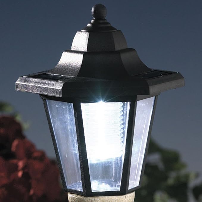 Bits and Pieces - Solar Dog Lantern-Solar Powered Garden Lantern - Resin Dog Sculpture with LED Light (Boston Terrier) - 13.5" Tall