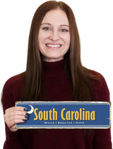SmartSign 4 x 14 inch South Carolina State Vintage Metal Sign “While I Breathe, I Hope”, 40 mil Rustproof Aluminum with Clear Overcoat, Retro Wall Décor, Multicolor, Made in USA