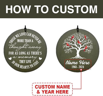 Personalized Sympathy Wind Chime, Deep Tone Custom Wind Chimes, in Memory for Loss of Loved Dad/Mom/Ones, Memorial Gifts, Decorative Wind Chimes Outdoor (Produced in USA)
