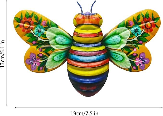 Metal Outdoor Wall Art Decor, Bee Wall Decoration, Iron Bee Garden Art, Metal Craftwork, Bumble Bee Decor Outdoor Hanging Bees for Wall and Garden Decoration, Indoor or Outdoor Decorative Art