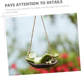 Lovely Hanging Frogs Ornament Resin Courtyard Frogs Figure with Swing Weather-Resistant Garden Statues Decor for Outdoor Patio Home Office Gift for Friends and Family