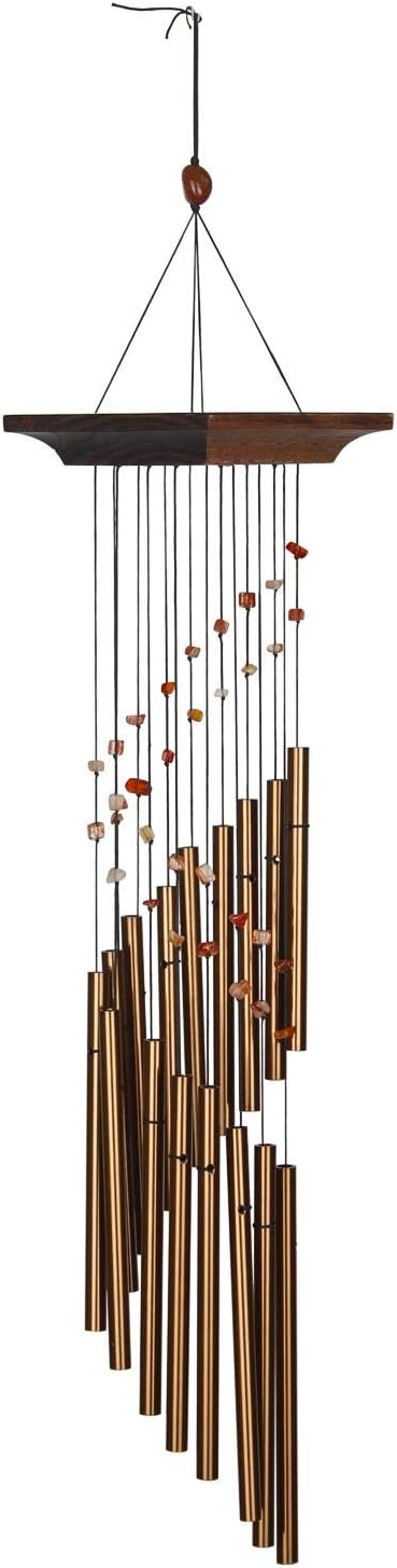 Woodstock Chimes Signature Collection, Woodstock Mystic Spiral, 22'' Amber Decor Designs Wind Chimes for Outdoor, Patio, Home or Garden Décor (MSA)