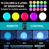 12-in Solar Garden Globe Light Outdoor, Solar Glowing Ball Light w/Remote, 16 RGB Color Changing Waterproof Large Outdoor Orb Lamp, Landscape Lighting Mood Lamp w/Ground Stake for Patio Yard Lawn Path