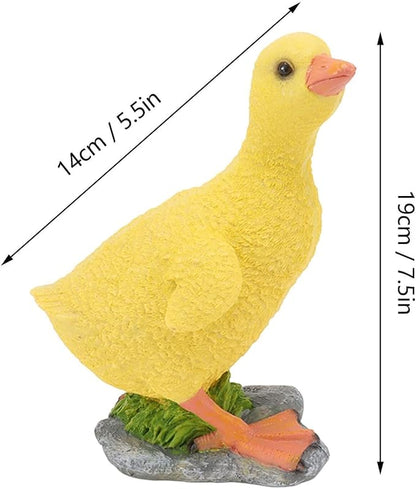 Cute Statues Resin Duck Figurine Furry Ducks True Colors Garden Statue Anti Fading Backyard Decor(Yellow)