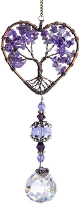 H&D HYALINE & DORA Sun Catcher Crystal Tree of Life Rainbow Maker Drops Hang for Window, Home Decor, Car Charms