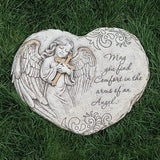 Roman Joseph's Studio Memorial Angel Decorative Garden Stepping Stone, 11-inch Height, Religious Decoration