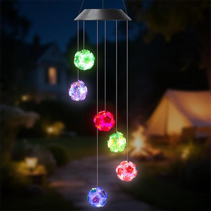 Solar Colorful Ball Wind Chimes for Outside Garden, Patio, Yard – Decor for Festivals/Birthday/Christmas, for Women Mom Home Garden Patio Haing
