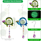Garden Suncatcher,2 Pack Turtle Suncatchers with Crystal,Metal Sun Catchers Indoor Window Ornament for Outdoor Indoor Home Garden Decoration