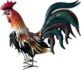 Fenteer Metal Decor Farm Animal Figurine Outdoor Garden Statue Landscape Chicken Sculpture Iron Crafts for Home, Orange