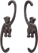 OwnMy Set of 4 Heavy Duty Cast Iron S Monkey Hooks - 8 Inch Decorative Metal Hanging Hooks S Shaped Hanging Brackets for Garden, Indoor Outdoor Home Decor