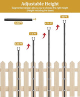 10FT String Light Poles for Outdoor Decor, Sturdy Light Pole with Fence Brackets, Adjustable Metal Posts for Outside Patio, Backyard, Deck, Garden, Party, Wedding