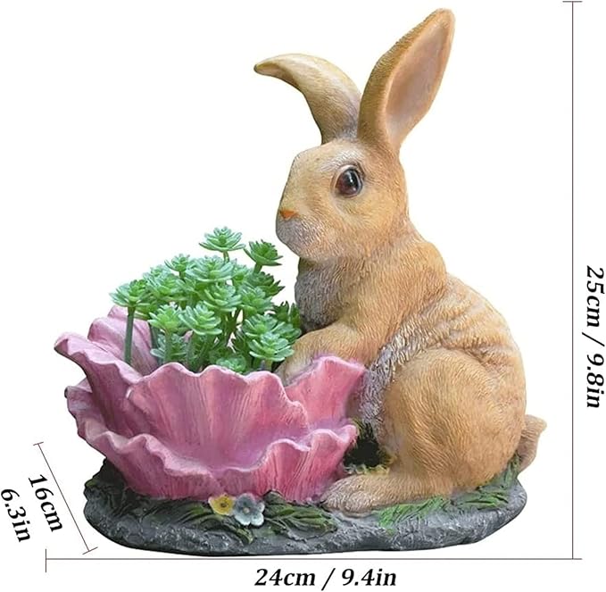 Sculpture Tabletop Outdoor,Outdoor,Simulationa Flowerpot Gardening Resin Animal Sculpture,Ornament,S Succulents Potted Balcony Terrace Lawn Decor Large Statue
