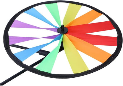 3D Animal on Bike DIY Windmill, Lawn Yard Garden Colorful Wind Spinner Decor (Duck)