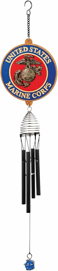 Red Carpet Studios Windchimes Officially Licensed Patriot Military Wind Chime, 23" Long, United States Marines