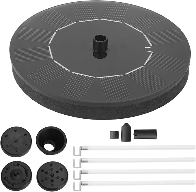 Solar Fountain Pump Water Spray Kit with 7 Nozzles for Bird Bath Garden