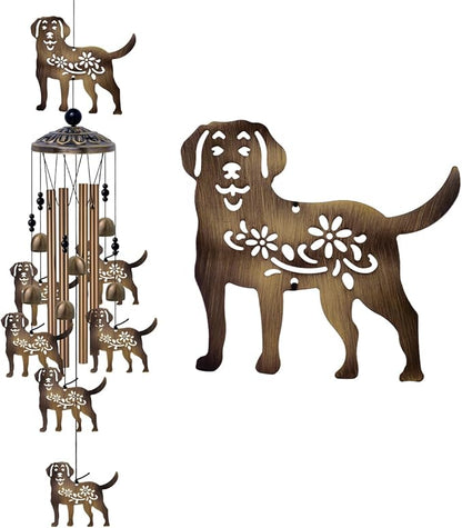 Outdoor Dogs Wind Chimes - Bronze Memorial Wind Bells, Mobile Sympathy Wind Catcher, Romantic Puppy Decor, Windchimes for Home, Balcony, Tree, Festival, Garden Hanging Decoration, Gifts for Mom