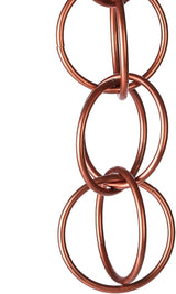 Topadorn Rain Chain Decoration 8 FT., Rain Downspout Catcher Chain Gutter 96'' Metal Double Loop, Rain Chains for House Eaves, Garden, Porch & Patio, Ring Rain Chain