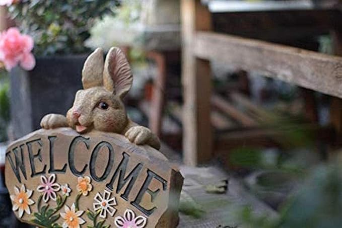 Garden Statues and Sculptures Outdoor Resin Rabbit Outdoor Ornament Stunning Garden Ornaments Decoration for Backyard,Porch,Home,Patio,Lawn Decorations