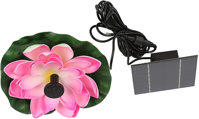 Solar Powered Lotus Fountain Pump Floating Water Feature 1.4W Solar Panel for Fish Pond Garden Patio Birdbath Enhances Aesthetics Increases Oxygen Promotes Wildlife Habitat