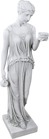 Design Toscano KY71304 Hebe Greek Woman Patron of Youth Indoor/Outdoor Garden Statue, Large Size, 10 inches Wide, 32 inches Tall, Handcast Polyresin, Antique Stone Finish