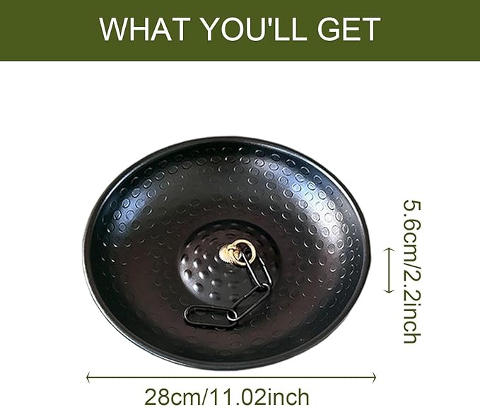 MYCENSE Hand Hammered Rain Chain Anchoring Basin, Sturdy Metal Decorative Downspout, Powder Coated Spill Bowl for Outdoor Garden Feature Display
