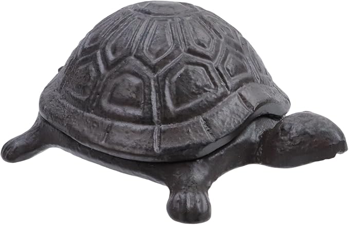 4.41" Cast Iron Turtle Key Hider Spare Key Holder Garden Decoration Turtle Jewelry Trinkets Box,Iron-color