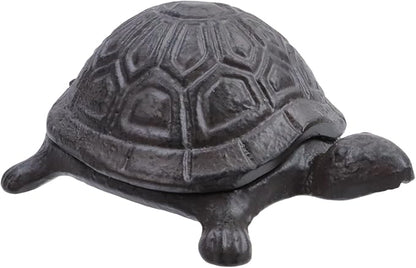 4.41" Cast Iron Turtle Key Hider Spare Key Holder Garden Decoration Turtle Jewelry Trinkets Box,Iron-color