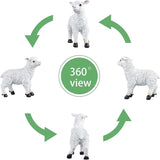 Garden Lamb Figurine, White Resin Sheep Statue, 7.09 x 7.48 inches, Outdoor Decorative Animal Sculpture