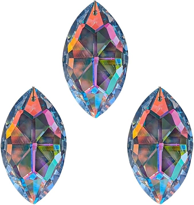 Crystals Prism suncatcher DIY, 3 pcs eyeshaped Iridescent Windows Prism suncatchers pendatnt, Ideal for Indoors Gardens&patios