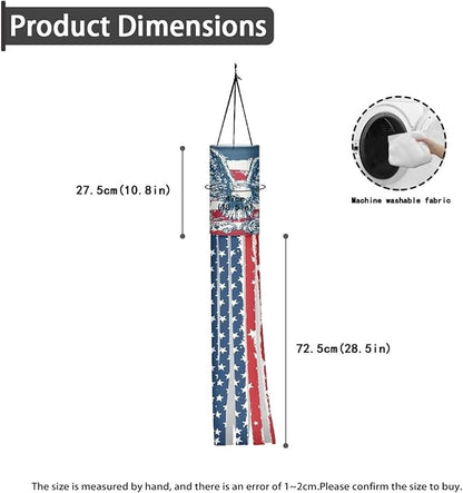 Jeiento 40 Inch American Flag with Eagle Windsock Flag 2 Pack 250 Years Anniversary Windsock Flags Banners for Home Yard Garden Outdoor Hanging Independence Day Decoration