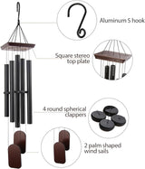 Extra Large Sympathy Wind Chimes for Outside Deep Tone, Memorial Windchime Outdoor Tuned Soothing Melody,48 Inches Large Windchime Memorial Gift for Loss of Loved One,Garden Patio Yard Hanging Decor