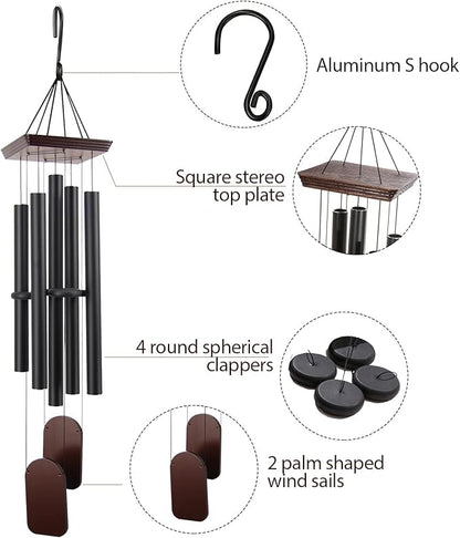 Extra Large Sympathy Wind Chimes for Outside Deep Tone, Memorial Windchime Outdoor Tuned Soothing Melody,48 Inches Large Windchime Memorial Gift for Loss of Loved One,Garden Patio Yard Hanging Decor