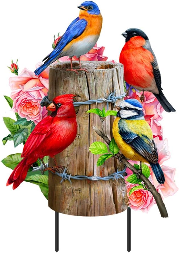 Briarwood Lane Fence Post Birds Metal Art