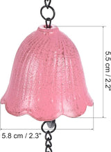 PATIKIL Japanese Wind Chime, Temple Bells Retro Outdoor Hanging Metal Iron Wind Chime for Outside Garden, Leaf, Pink
